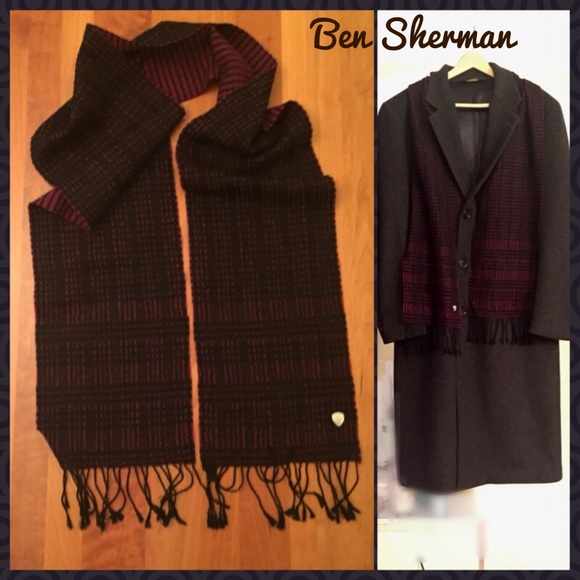 BEN SHERMAN Loom Woven Window Pane Scarf - Picture 1 of 7